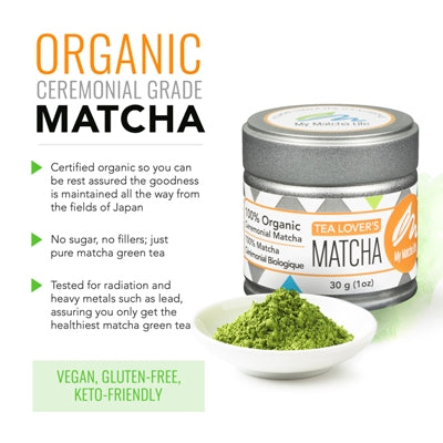 Tea Lover's Organic Ceremonial Matcha 1 oz Tin